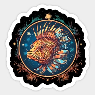 Lionfish in Ornament, Love Fishes Sticker